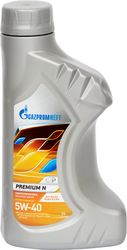 Масло моторное GAZPROMNEFT Premium N 5W-40 API SN/CF синтетическое, 1л, фото