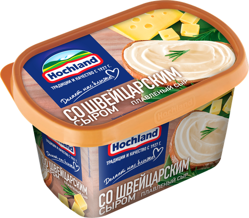 Сыр плавленый HOCHLAND со швейцарским сыром 50%, без змж, 400г, детальное фото