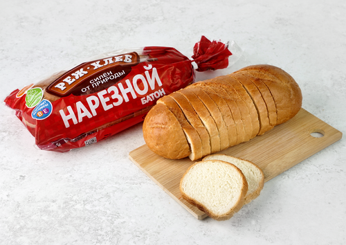 Батон РЕЖ-ХЛЕБ Нарезной высший сорт в нарезке, 300г, вид