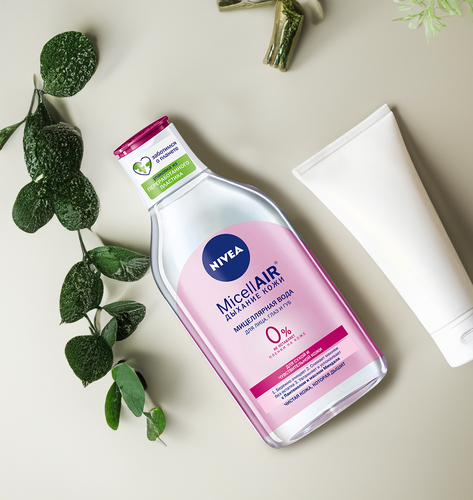 Вода мицеллярная для лица, глаз и губ NIVEA Caring для сухой и чувствительной кожи, 400мл, детальное фото