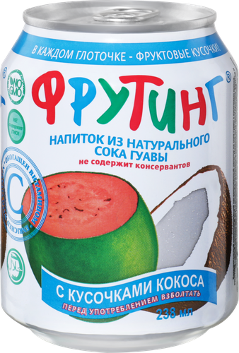 Напиток FRUITING из сока гуавы с кусочками кокоса негазированный, 0.238л, изображение