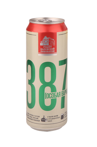 Пиво светлое 387 Особая варка пастеризованное, 6,8%, ж/б, 0.45л, вид