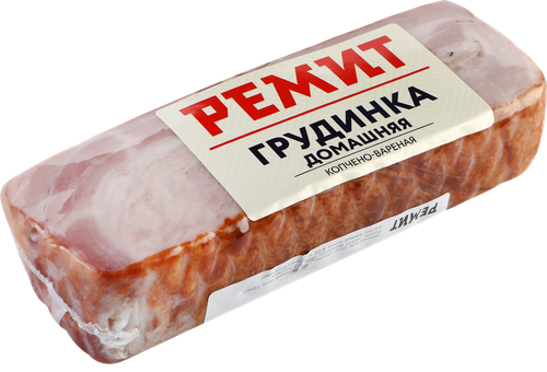 Грудинка копчено-вареная РЕМИТ Домашняя бескостная, категория В, 390г, крупный план