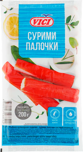 Сурими палочки VICI, 200г, вид