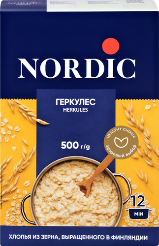 Хлопья овсяные NORDIC Геркулес Финский, 500г, фото