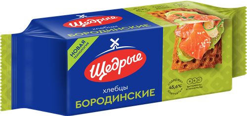 Хлебцы ЩЕДРЫЕ бородинские, 100г, фото