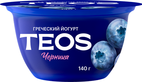 Йогурт TEOS Греческий Черника 2%, без змж, 140г, картинка