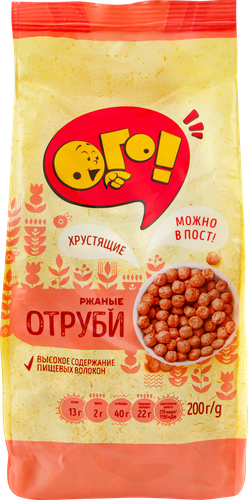 Отруби ржаные ОГО! экструдированные, 200г, фотография