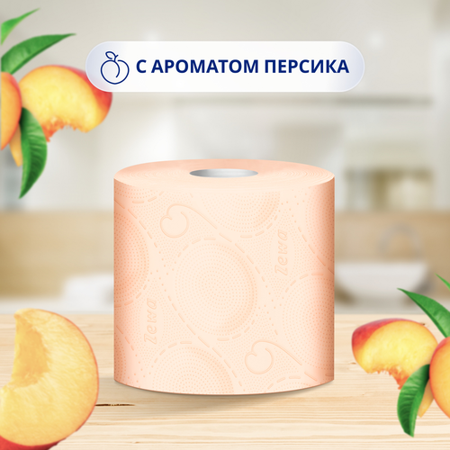 Бумага туалетная ZEWA Deluxe 3-слоя с ароматом персика, 8шт, картинка