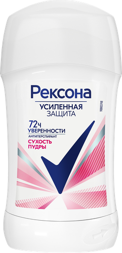 Дезодорант-антиперспирант стик женский РЕКСОНА Сухость пудры, 40мл, крупный план