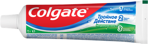 Зубная паста COLGATE Тройное действие Натуральная мята для защиты от кариеса, удаления потемнений с зубов и свежего дыхания, 50мл, фото