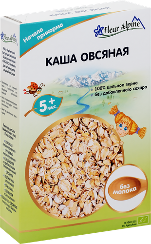Каша овсяная FLEUR ALPINE безмолочная, с 5 месяцев, 175г, фотография