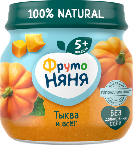 Пюре овощное ФРУТОНЯНЯ Тыква, с 5 месяцев, 80г, детальное фото
