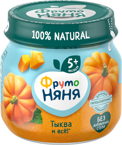 Пюре овощное ФРУТОНЯНЯ Тыква, с 5 месяцев, 80г, вид