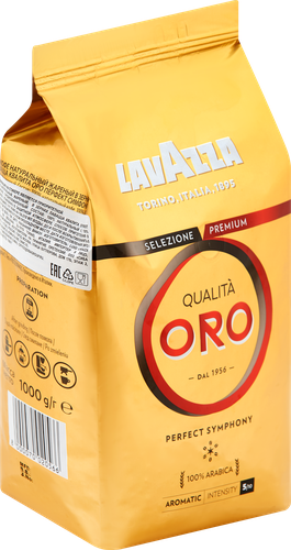 Кофе зерновой LAVAZZA Qualita Oro натуральный жареный, 1кг, вид