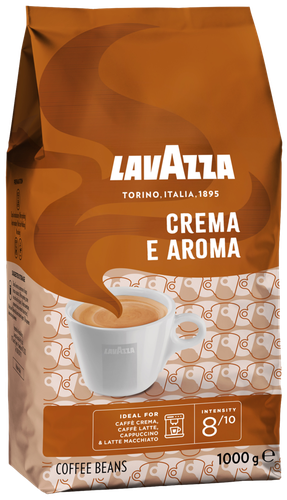 Кофе зерновой LAVAZZA Crema e Aroma натуральный жареный, 1кг, крупный план