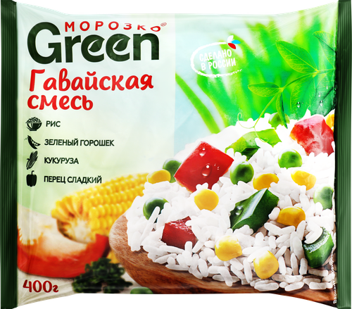 Смесь овощная МОРОЗКО Green Гавайская, 400г, вид