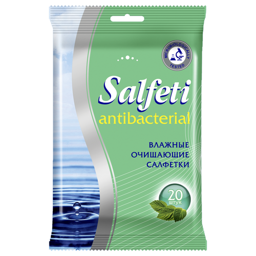 Салфетки влажные SALFETI антибактериальные, 20шт, детальное фото