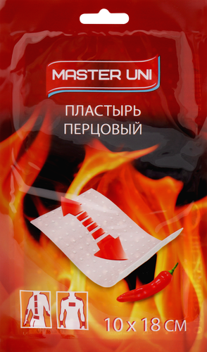 Лейкопластырь перцовый MASTER UNI перфорированный 10х18см, крупный план