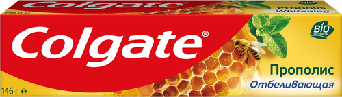 Зубная паста COLGATE Прополис отбеливающая с натуральными ингредиентами для бережного отбеливания зубов и сохранения здоровья десен, 100мл, картинка