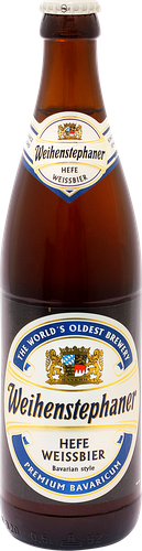 Пиво светлое WEIHENSTEPHANER Hefe Weissbier нефильтрованное 
пастеризованное 5,4%, 0.5л, фотография