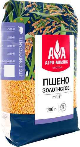 Пшено АГРО-АЛЬЯНС Экстра, 900г, изображение