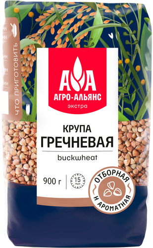 Крупа гречневая АГРО-АЛЬЯНС Экстра Элитная высший сорт, 900г, картинка