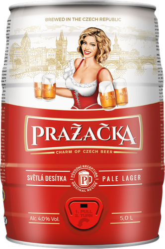 Пиво светлое PRAZACKA Классическое фильтрованное пастеризованное 4%, 5л, изображение