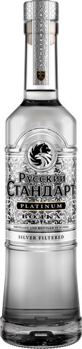 Водка РУССКИЙ СТАНДАРТ Platinum 40%, 0.5л, крупный план