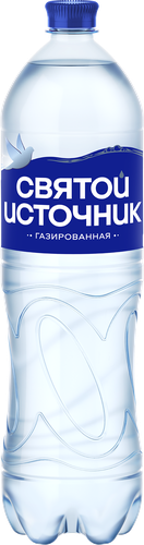 Вода питьевая СВЯТОЙ ИСТОЧНИК газированная, 1.5л, крупный план