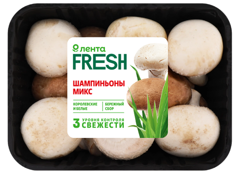 Шампиньоны микс ЛЕНТА FRESH, 400г, изображение