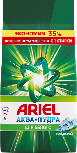 Стиральный порошок ARIEL Горный родник, автомат, 9кг, картинка