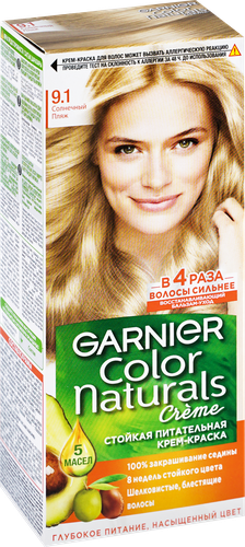 Краска для волос COLOR NATURALS 9.1 Солнечный пляж, с 3 маслами, 110мл, изображение