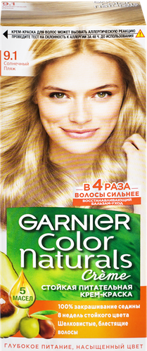 Краска для волос COLOR NATURALS 9.1 Солнечный пляж, с 3 маслами, 110мл, крупный план