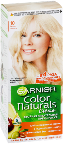 Краска для волос COLOR NATURALS 10 Белое солнце, с 3 маслами, 110мл, фотография