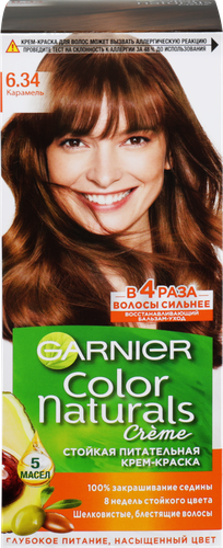 Краска для волос COLOR NATURALS 6.34 Карамель, с 3 маслами, 110мл, фотография