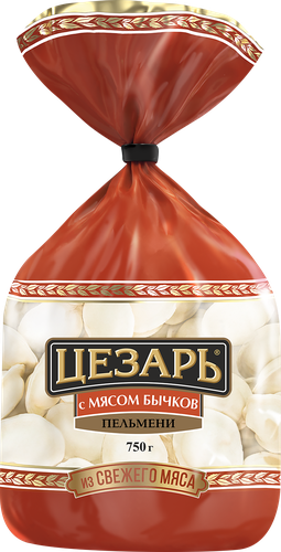 Пельмени ЦЕЗАРЬ с мясом бычков, категория Б, 750г, фото