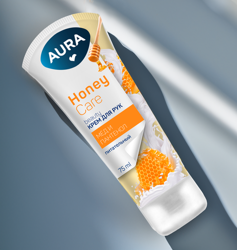 Крем для рук AURA Beauty питательный, с D-пантенолом и экстрактом меда, 75мл, фото