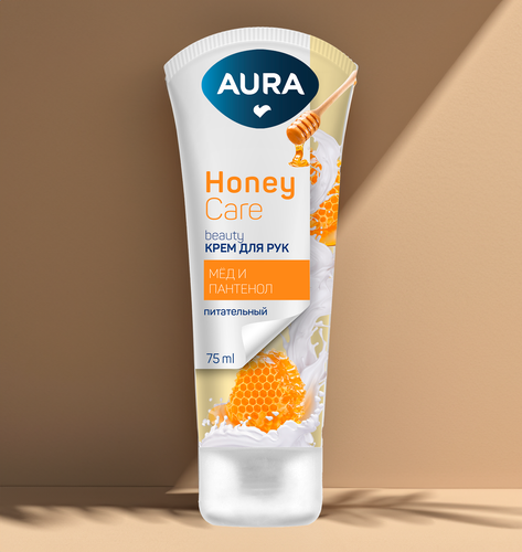 Крем для рук AURA Beauty питательный, с D-пантенолом и экстрактом меда, 75мл, вид