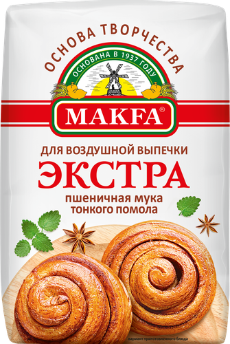 Мука пшеничная MAKFA Экстра хлебопекарная для воздушной выпечки, 2кг, фотография