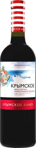 Вино КРЫМСКОЕ красное полусладкое, 0.75л, картинка