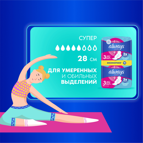 Прокладки ALWAYS Ultra Супер, с крылышками, 30шт, картинка