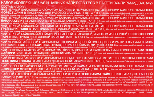 Набор подарочный чайный TESS Pyramid Tea Selection 9 видов, 45пир, фото