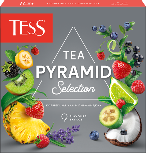 Набор подарочный чайный TESS Pyramid Tea Selection 9 видов, 45пир, изображение