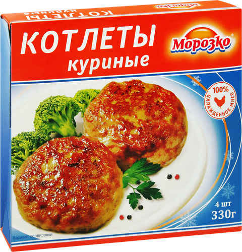 Котлеты МОРОЗКО куриные рубленые, 330г, детальное фото