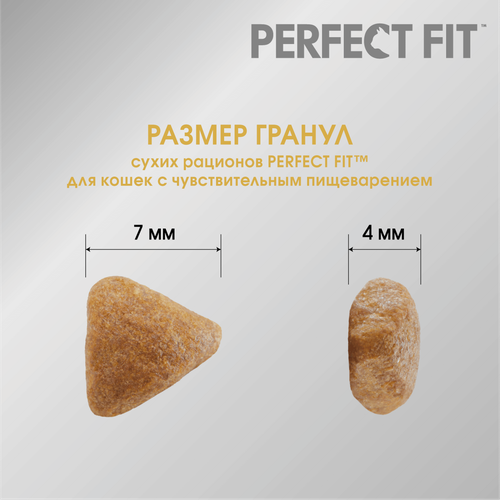 Корм сухой для кошек Perfect Fit с индейкой с чувствительным пищеварением, 650г, картинка