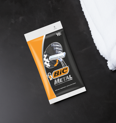 Бритва одноразовая мужская BIC Metal 1 лезвие, защитная металлическая полоска, 10шт, фото