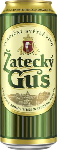 Пиво светлое ZATECKY GUS пастеризованное 4,6%, 0.9л, крупный план