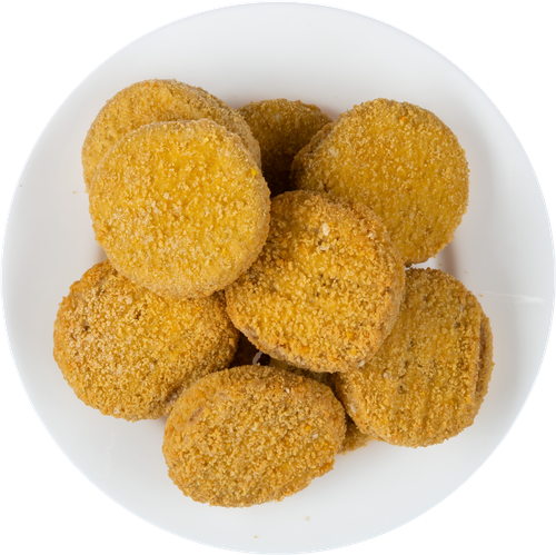 Котлеты из мяса цыпленка в панировке, весовые, крупный план