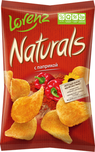 Чипсы картофельные NATURALS с паприкой, 100г, детальное фото